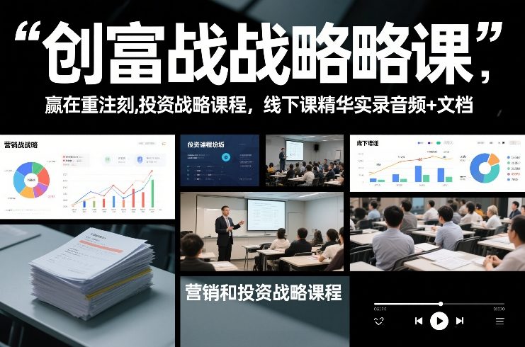 创富战略课，赢在重注时刻，营销和投资战略课程，线下课精华实录音频+文档-网创星球