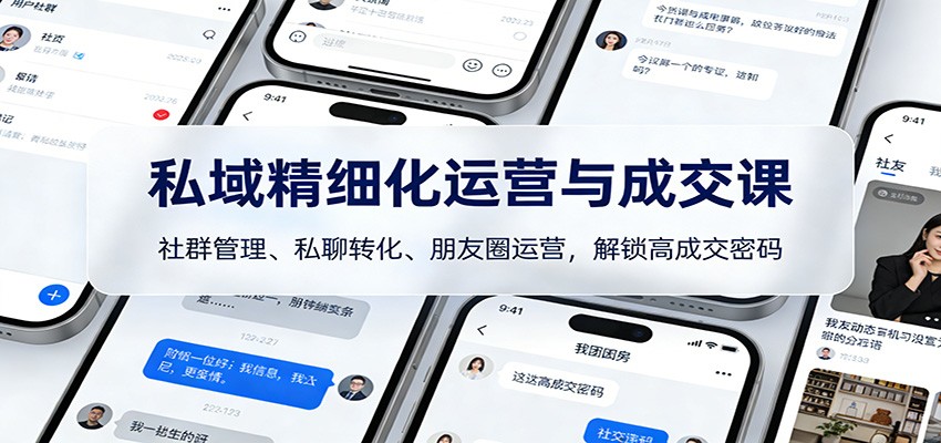 私域精细化运营与成交课：社群管理、私聊转化、朋友圈运营，解锁高成交密码-网创星球