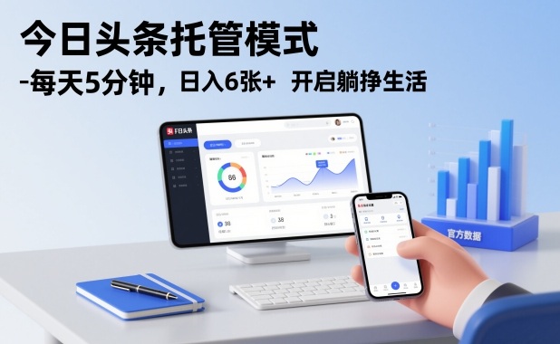 今日头条托管模式，每天5分钟，日入6张+，开启躺挣生活【揭秘】-网创星球