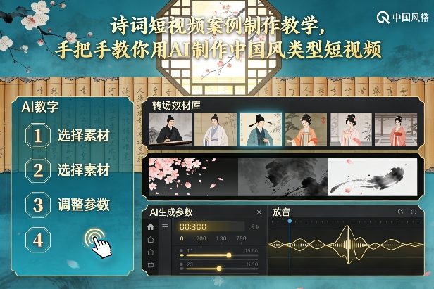 古诗词短视频案例制作教学，手把手教你用AI制作中国风类型短视频-网创星球
