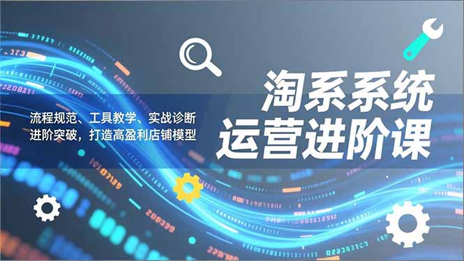 淘系系统运营进阶课2.0，流程规范、工具教学、实战诊断，进阶突破，打造高盈利店铺模型-网创星球