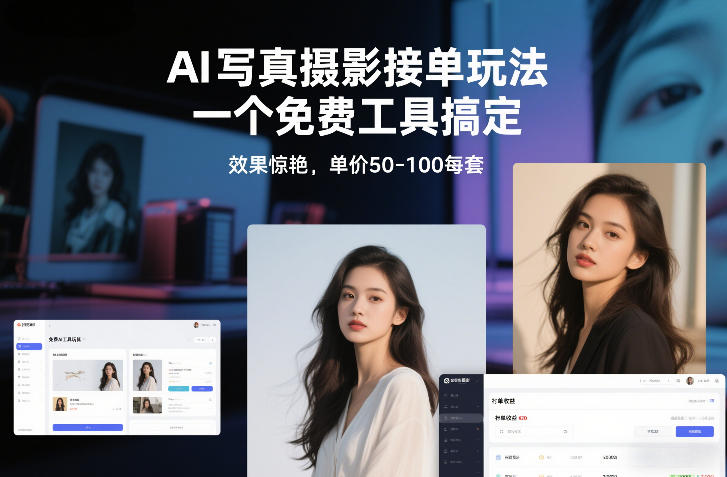 AI写真摄影接单玩法，一个免费工具搞定，效果惊艳，单价50-100每套-网创星球