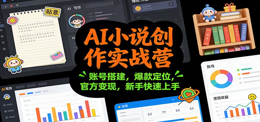 AI小说创作实战营：账号搭建，爆款定位，官方变现，新手快速上手-网创星球