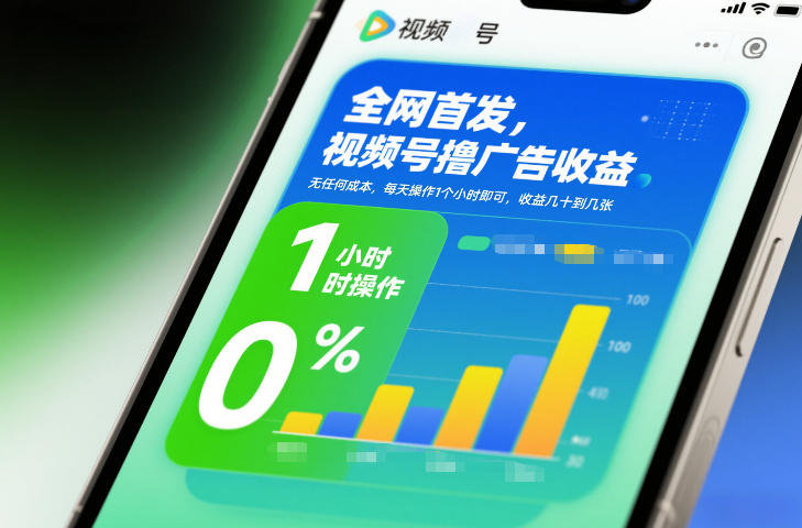 全网首发，视频号撸广告收益，无任何成本，每天操作1个小时即可，收益几十到几张-网创星球