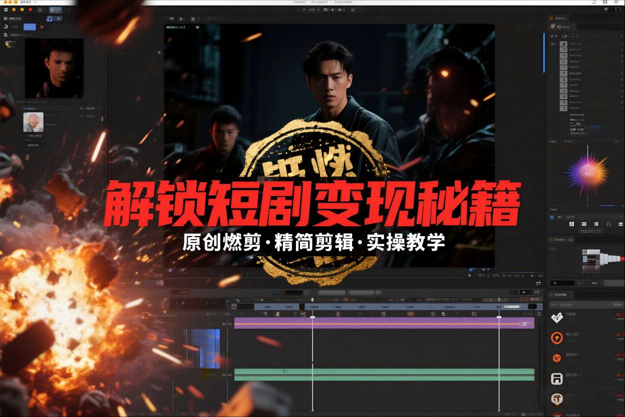 短剧拉新之原创燃剪精简剪辑实操课，解锁短剧变现秘籍-网创星球