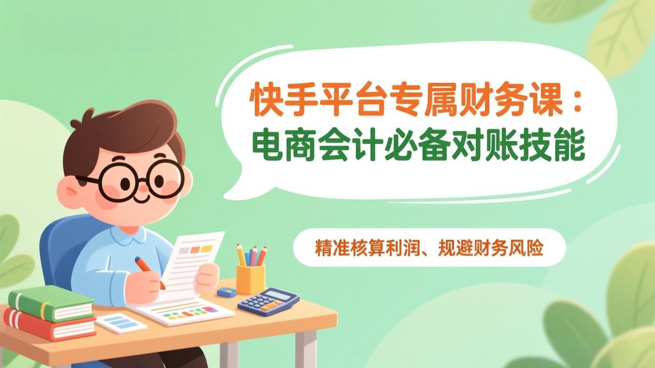 快手平台专属财务课：电商会计必备对账技能，精准核算利润、规避财务风险-网创星球