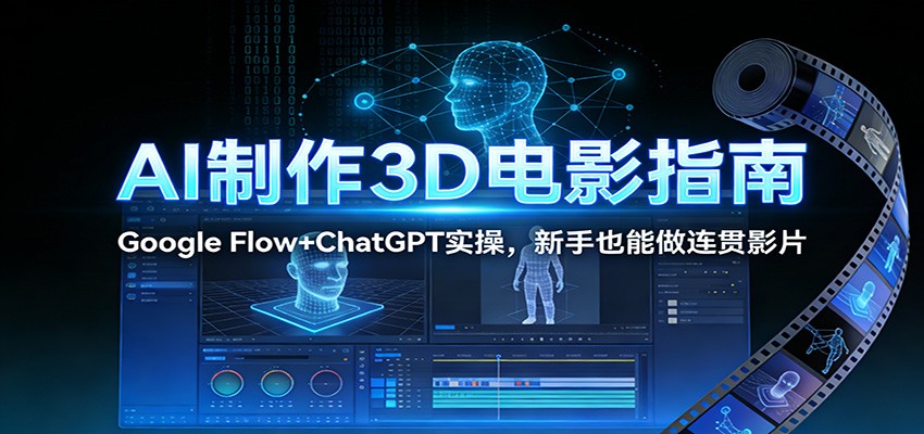 AI制作3D电影指南：Google Flow+ChatGPT实操，新手也能做连贯影片-网创星球