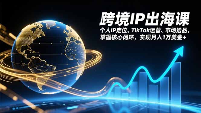 跨境IP出海课，个人IP定位、TikTok运营、市场选品，掌握核心闭环，实现月入1万美金+-网创星球
