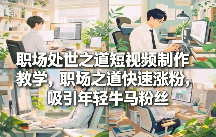 职场处世之道短视频制作教学，职场之道快速涨粉，吸引年轻牛马粉丝-网创星球