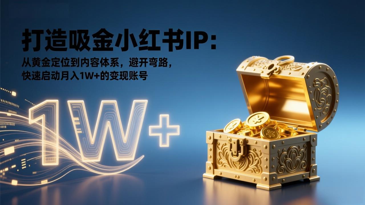 打造吸金小红书IP：从黄金定位到内容体系，避开弯路，快速启动月入1W+的变现账号-网创星球