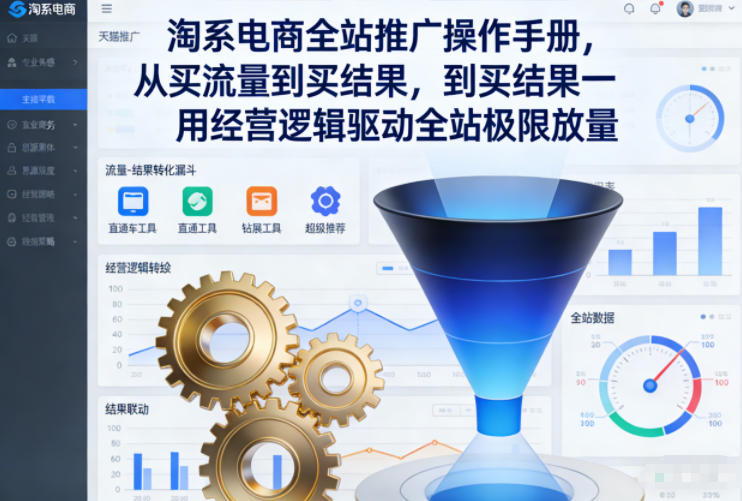 淘系电商全站推广操作手册，从买流量到买结果一用经营逻辑驱动全站极限放量-网创星球