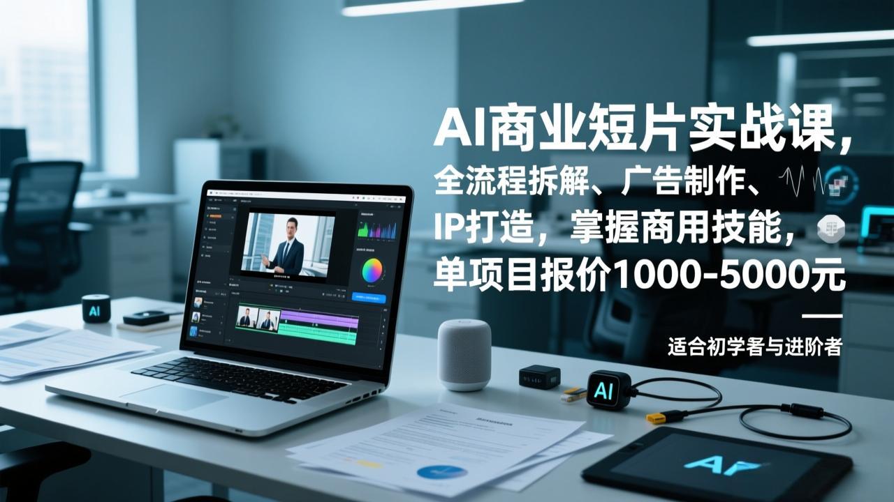 AI商业短片实战课，全流程拆解、广告制作、IP打造，掌握商用技能，单项目报价1000-5000元-网创星球