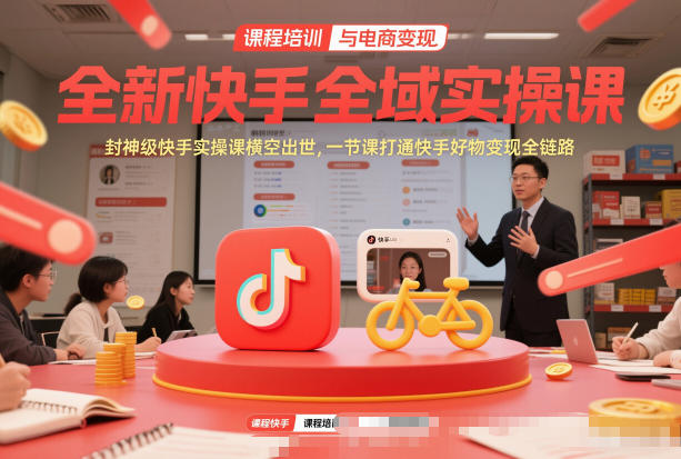 全新快手全域实操课，封神级快手实操课横空出世，一节课打通快手好物变现全链路-网创星球