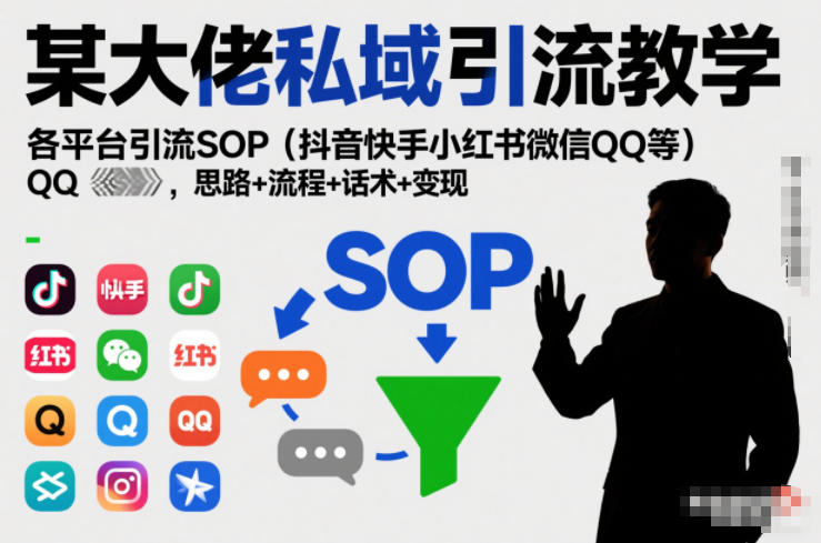 某大佬私域引流教学，各平台引流SOP(抖音快手小红书微信QQ等)，思路+流程+话术+变现-网创星球
