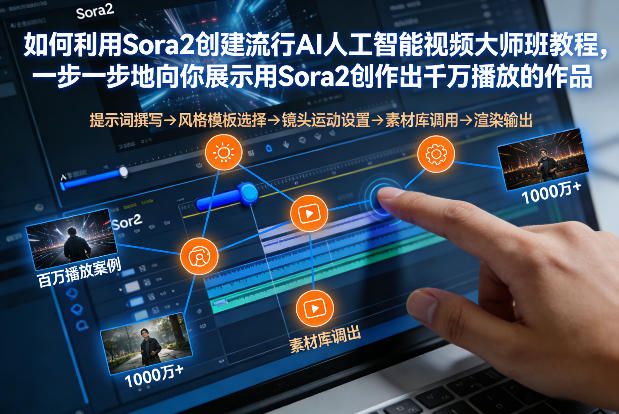 如何利用Sora2创建流行AI人工智能视频大师班，一步一步地向你展示用Sora2创作出千万播放的作品-网创星球