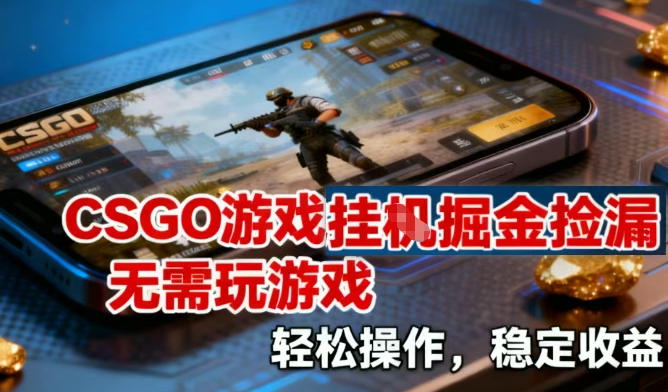 CSGO游戏挂G掘金捡漏，不需要玩游戏，操作简单，收益稳定【揭秘】-网创星球