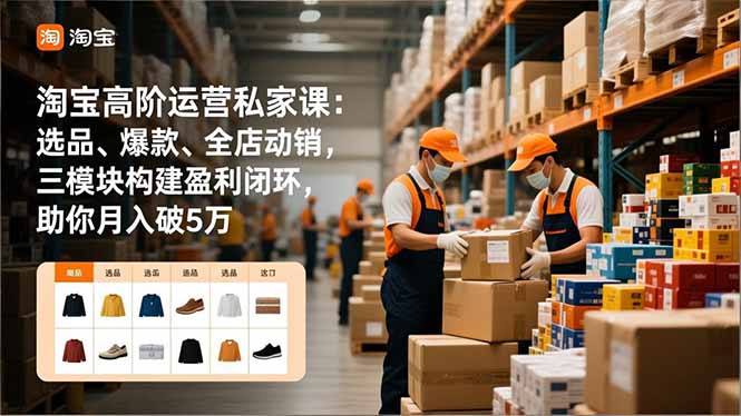 淘宝高阶运营私家课：选品、爆款、全店动销，三模块构建盈利闭环，助你月入破5万(更新12月-网创星球