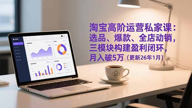 淘宝高阶运营私家课：选品、爆款、全店动销，三模块构建盈利闭环，月入破5万(更新26年1月-网创星球