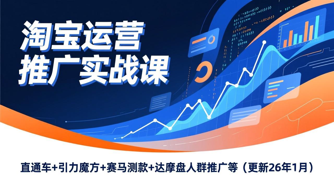 淘宝运营推广实战课，直通车+引力魔方+赛马测款+达摩盘人群推广等(更新26年1月-网创星球