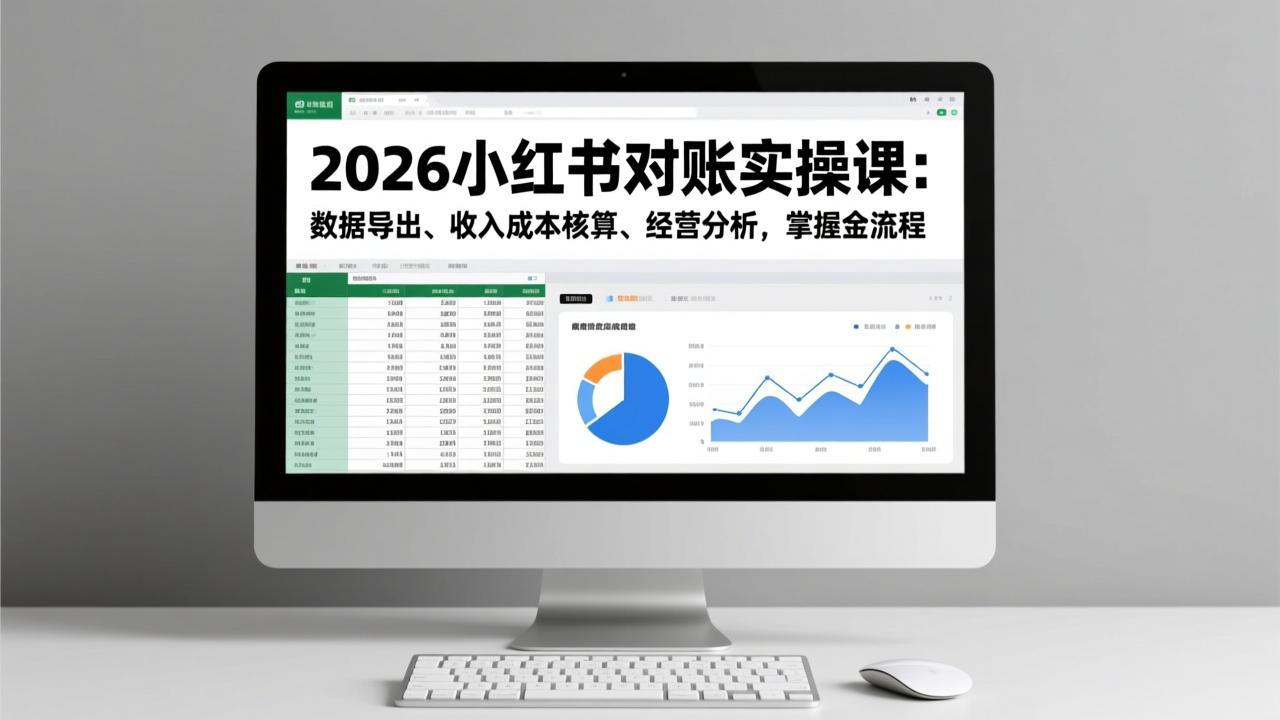 2026小红书对账实操课：数据导出、收入成本核算、经营分析，掌握全流程-网创星球