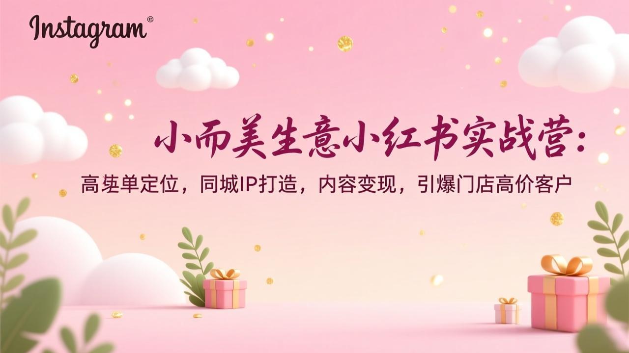 小而美生意小红书实战营：高客单定位，同城IP打造，内容变现，引爆门店高价客户-网创星球