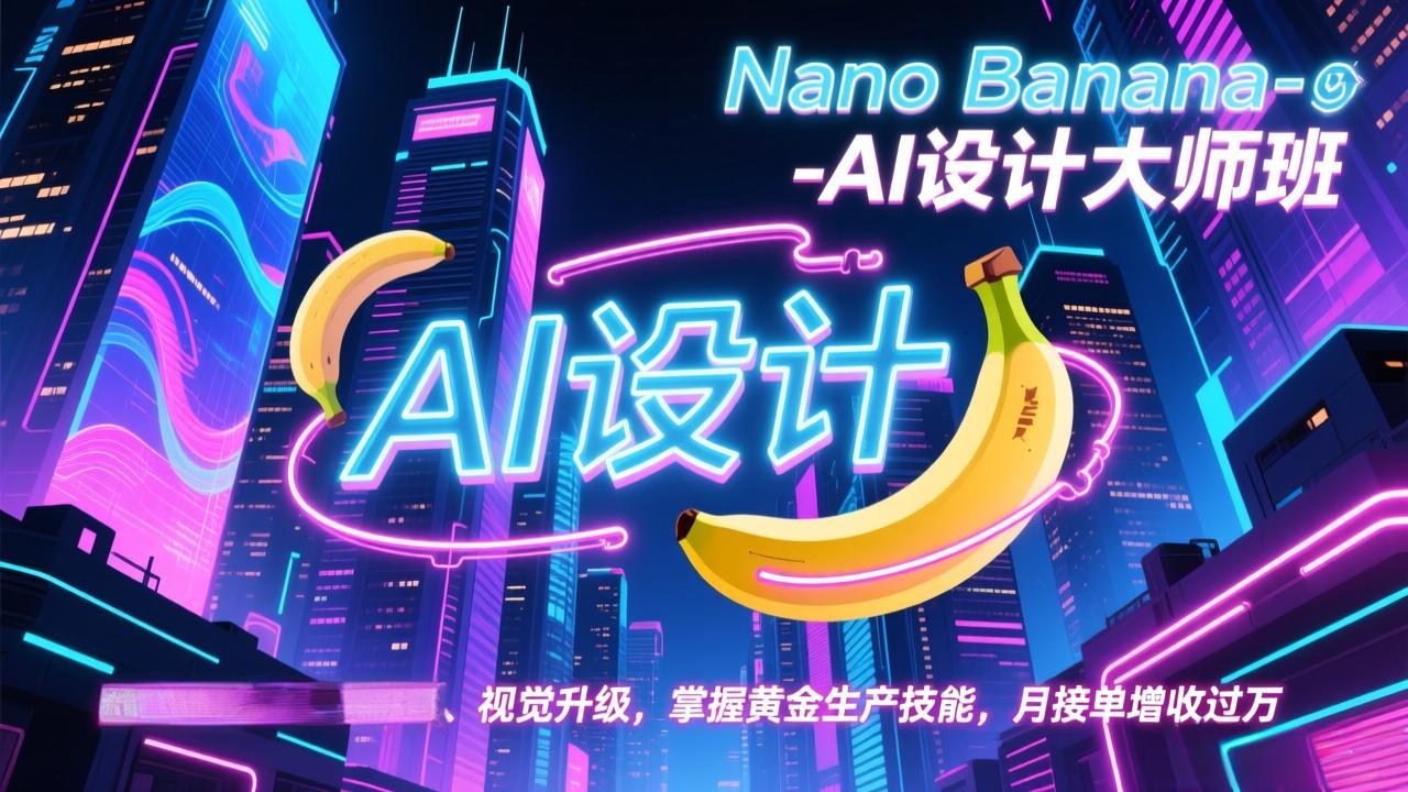 Nano Banana-AI设计大师班，修图合成、广告创作、视觉升级，掌握黄金生产技能，月接单增收过万-网创星球