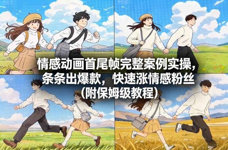情感动画首尾帧完整案例实操，条条出爆款，快速涨情感粉丝(附保姆级教程)-网创星球