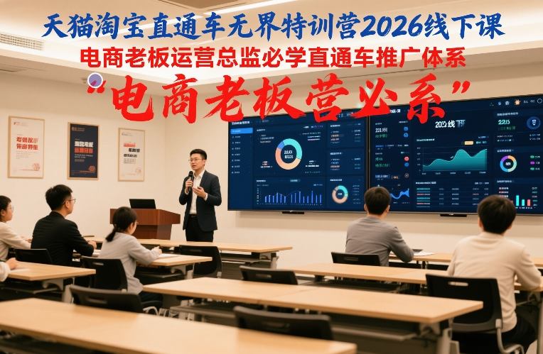 天猫淘宝直通车无界特训营2026线下课，电商老板运营总监必学直通车推广体系-网创星球