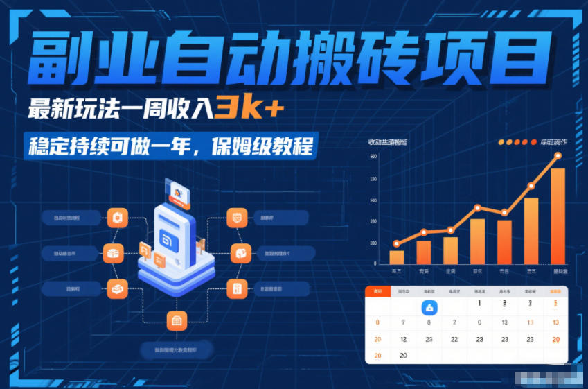 副业自动搬砖项目，最新玩法一周收入3k+，稳定持续可做一年，保姆级教程【揭秘】-网创星球