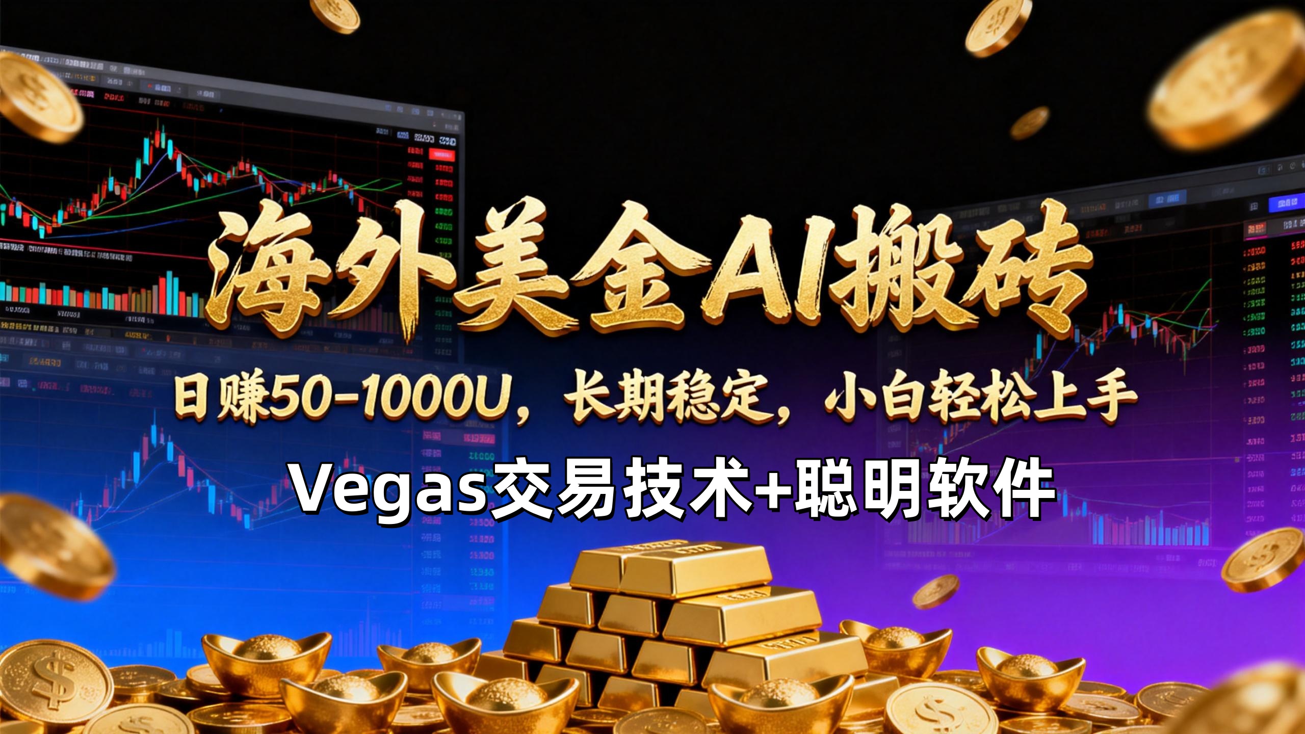 【海外美金AI搬砖】Vegas交易技术+聪明软件，日赚50-1000U，长期稳定，小白轻松上手。-网创星球
