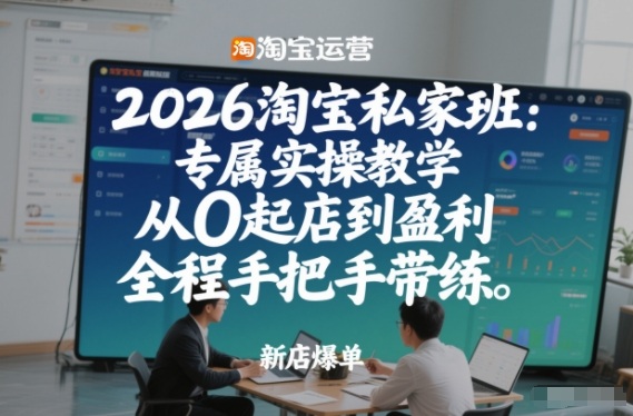2026淘宝私家班：专属实操教学，从0起店到盈利，全程手把手带练-网创星球