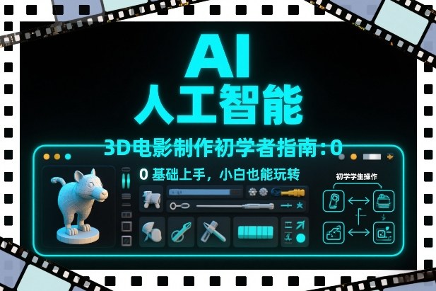 AI人工智能3D电影制作初学者指南：0基础上手，小白也能玩转-网创星球