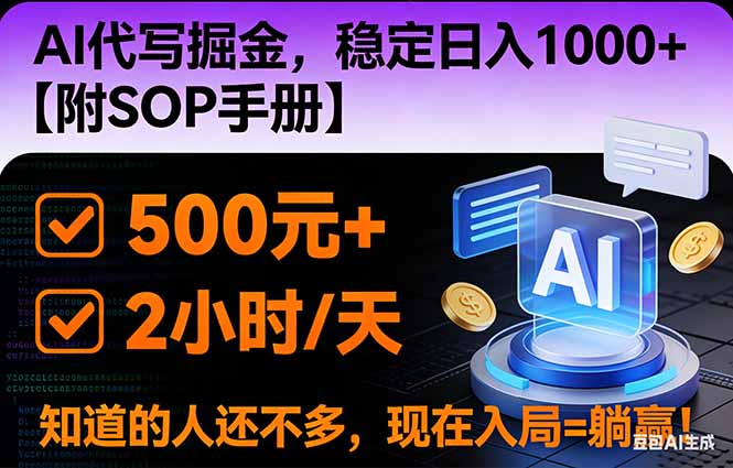 2026风口项目,AI代写掘金，稳定日入1000+，掌握核心技能【附SOP手册】-网创星球