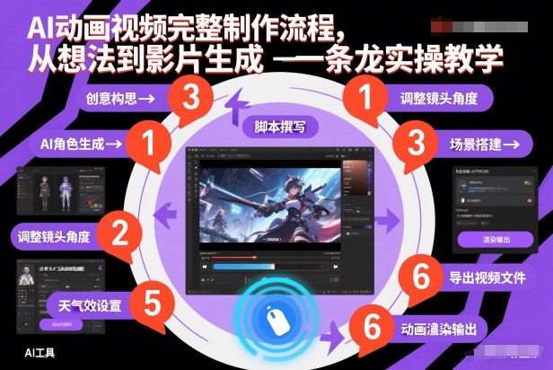 AI动画视频完整制作流程，从想法到影片生成一条龙实操教学-网创星球