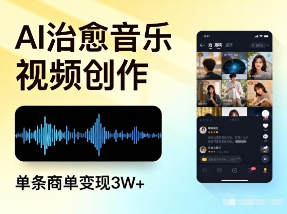 AI做治愈音乐视频，多平台投稿，单条商单变现3W+-网创星球