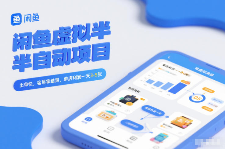 闲鱼虚拟半自动项目，出单快，容易拿结果，单店利润一天3-5张-网创星球
