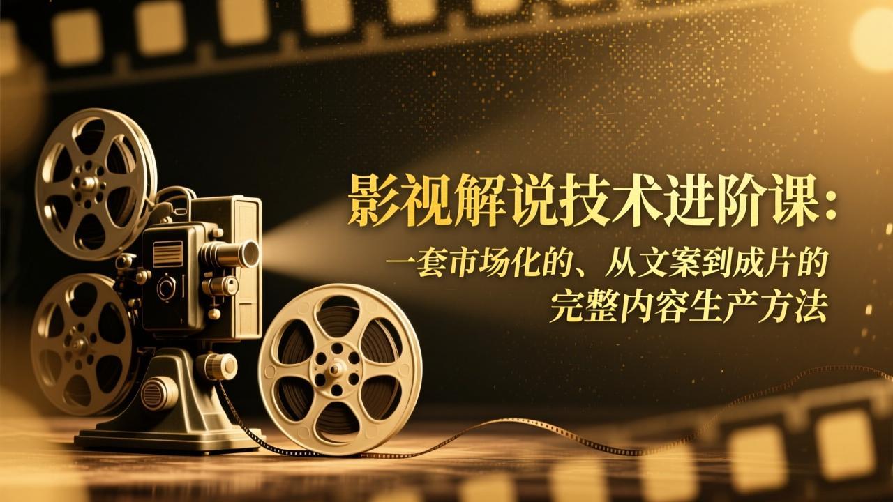 影视解说技术进阶课：一套市场化的、从文案到成片的完整内容生产方法-网创星球