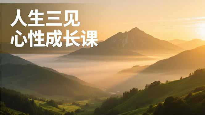 人生三见心性成长课，见天地众生自己，搞透人性安顿身心，活出清晰自我，内在富足无价-网创星球