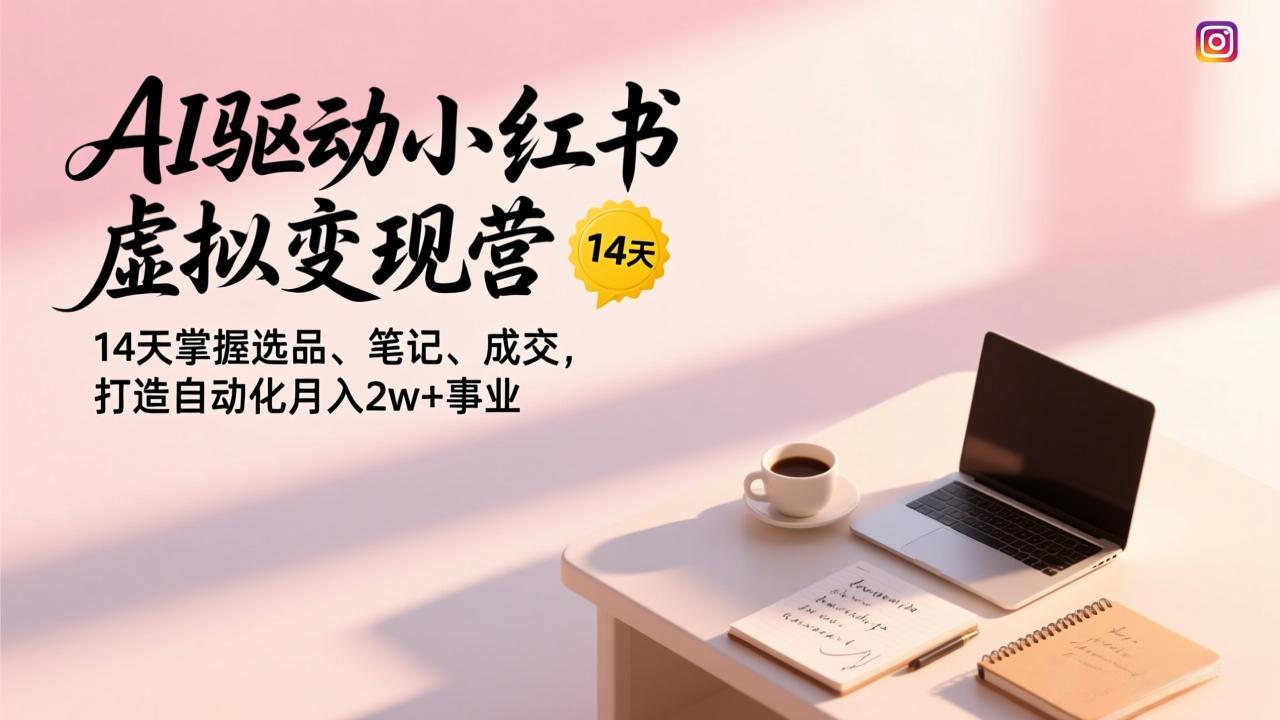 AI驱动小红书虚拟变现营，14天掌握选品、笔记、成交，打造自动化月入2w+事业-网创星球