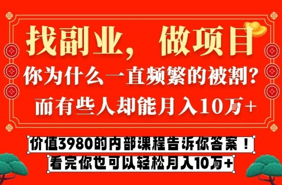 价值3980的网创内部课程，告诉你互联网创业月入10个W的秘密【揭秘】-网创星球