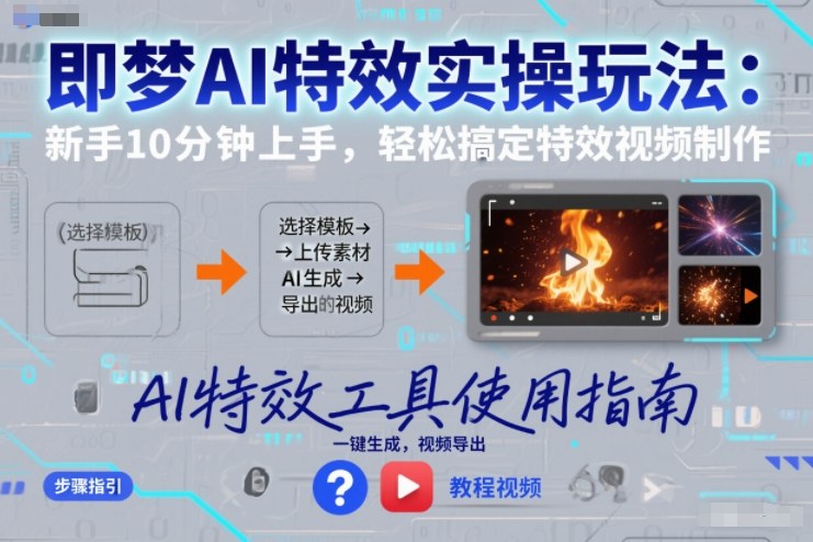 即梦AI特效实操玩法：新手10分钟上手，轻松搞定特效视频制作-网创星球