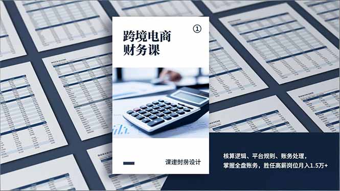 跨境电商财务课，核算逻辑、平台规则、账务处理，掌握全盘账务，胜任高薪岗位月入1.5万+-网创星球
