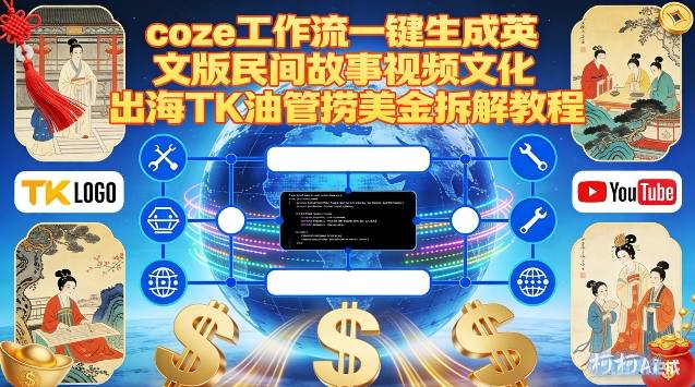 Coze扣子工作流一键生成英文版民间故事视频，文化出海TK油管捞美金拆解教程-网创星球