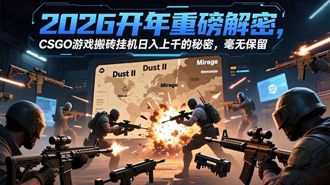 2026开年重磅解密，CSGO游戏搬砖挂机日入上千的秘密，毫无保留-网创星球