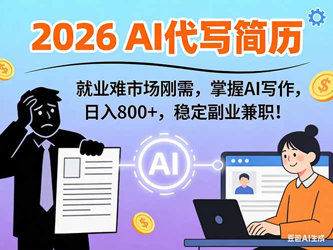 AI代写简历，超暴利，用万能模板月入1-3万实战教程，2026年市场刚需！-网创星球