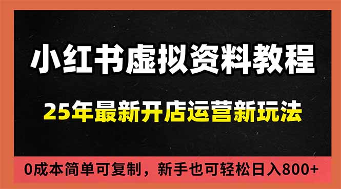 小红书虚拟资料项目：最新搜索流变现玩法，0成本简单可复制，一人多店打法，新手日入800+-网创星球