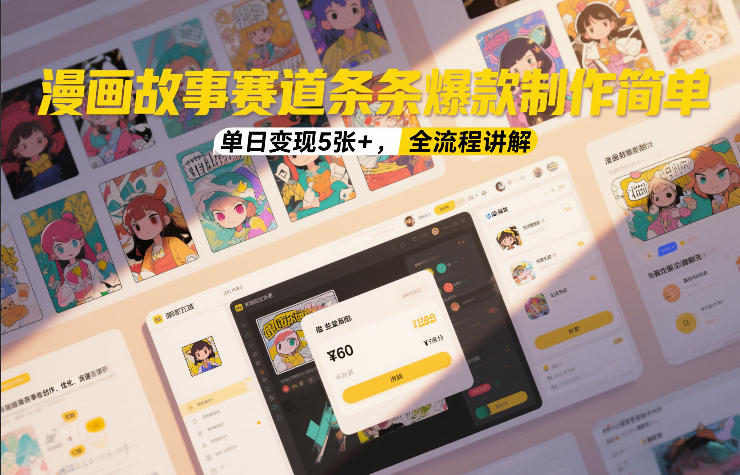 漫画故事赛道条条爆款制作简单，单日变现5张+，全流程讲解-网创星球
