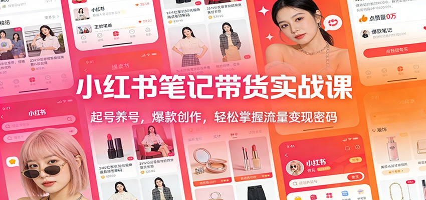 小红书笔记带货实战课：起号养号，爆款创作，轻松掌握流量变现密码-网创星球