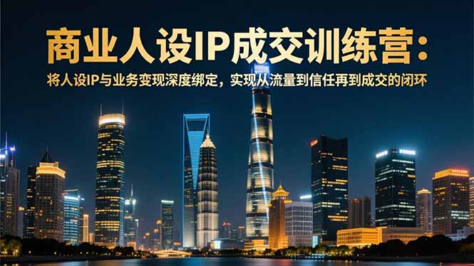 商业人设IP成交训练营-12月：将人设IP与业务变现深度绑定，从流量到信任再到成交闭环-网创星球