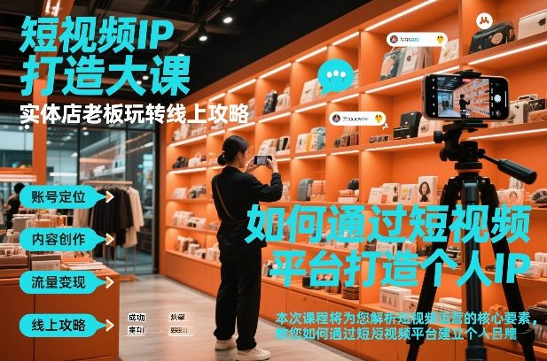 短视频ip打造大课，实体店老板玩转线上攻略-网创星球